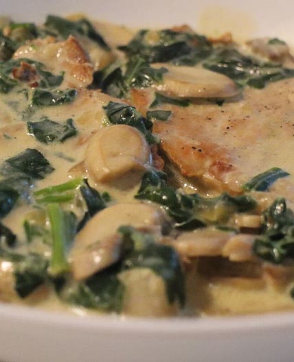 Keto Pork Chops with Mushrooms and Spinach