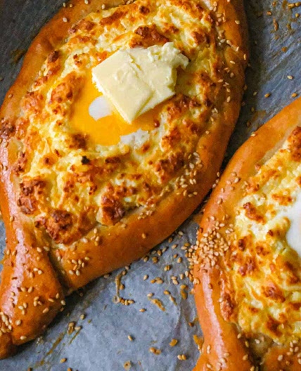 Georgian Cheese Bread (Adjaruli Khachapuri)