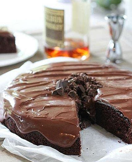 Double Chocolate Whiskey Cake with Whiskey Ganache