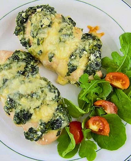 Spinach Ricotta Hasselback Chicken