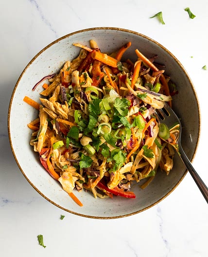 Chopped Thai Chicken Salad with Peanut Dressing
