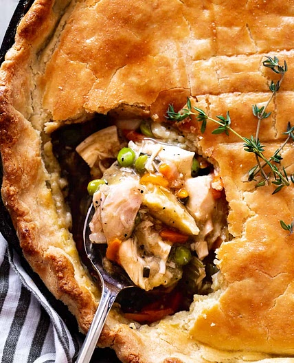 One Skillet Chicken Pot Pie {Paleo}