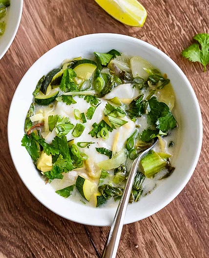 Poached Cod In Coconut Milk with Bok Choy