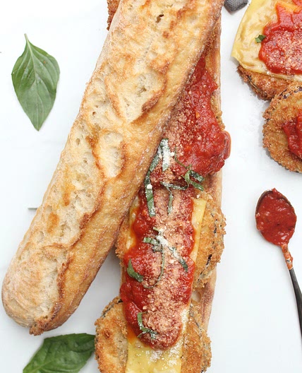 Vegan Eggplant Parmesan Sub Sandwiches