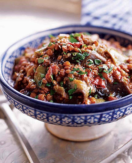 Eggplant and Lentil Stew with Pomegranate Molasses