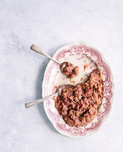 compote de rhubarbe, vanille & citron (sur le bbq)