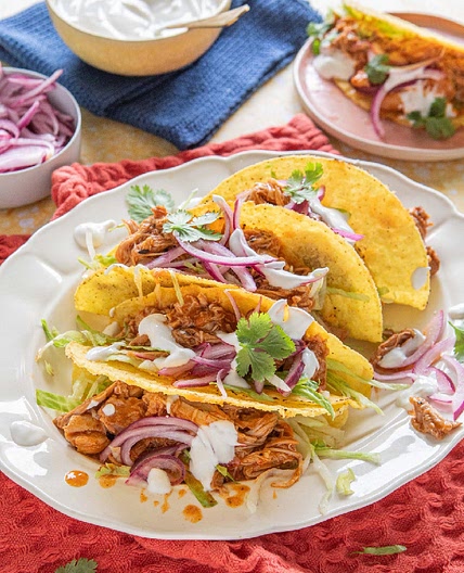 Easy Slow Cooker Chicken Tacos Recipe | Bored of Lunch