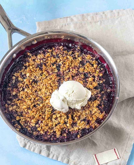 Mixed Berry Crisp with Pistachios