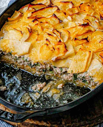 Healthy Chicken and Rutabaga Bake with Creamy Spinach