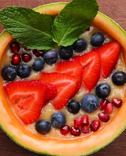Fresh Melon Smoothie Bowl Recipe by Tasty