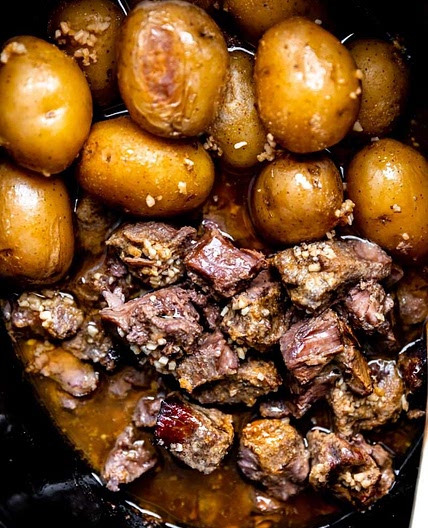 Slow Cooker Garlic Butter Beef Bites