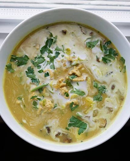 Ground Turkey Soup with Mushrooms and Brussels Sprouts