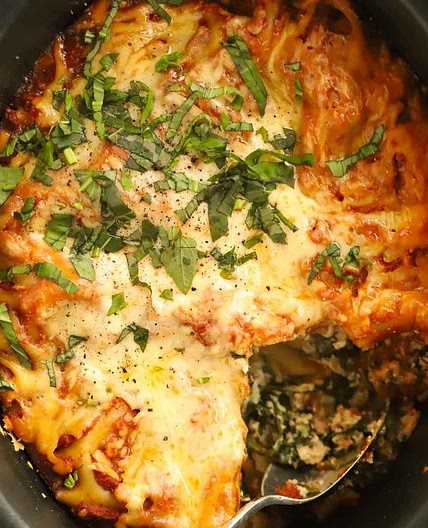 Vegetarian Slow Cooker Lasagne {Spinach & Ricotta}