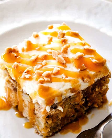 Caramel Apple Poke Cake