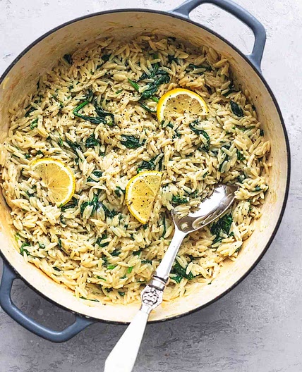 Creamy Parmesan Spinach Orzo