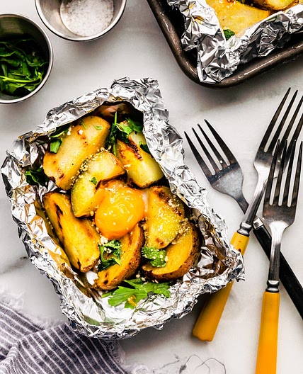Foil Packet Potatoes and Eggs