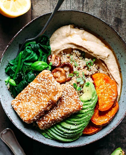 Sesame Crusted Hoisin Tofu Buddha Bowls