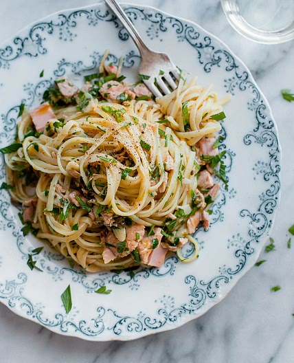 Tuna Pasta with Capers and Parsley