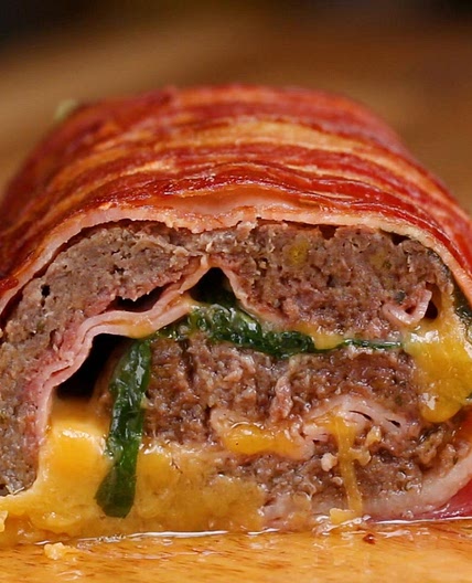 Bacon-wrapped Burger Roll Recipe by Tasty