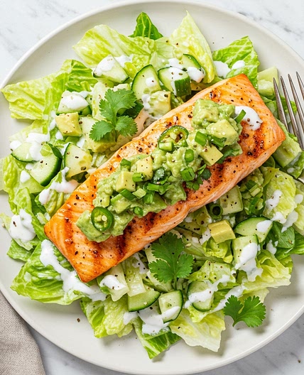 Mexican Grilled Salmon with Avocado Salsa