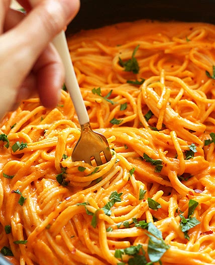 Vegan Roasted Red Pepper Pasta (GF)