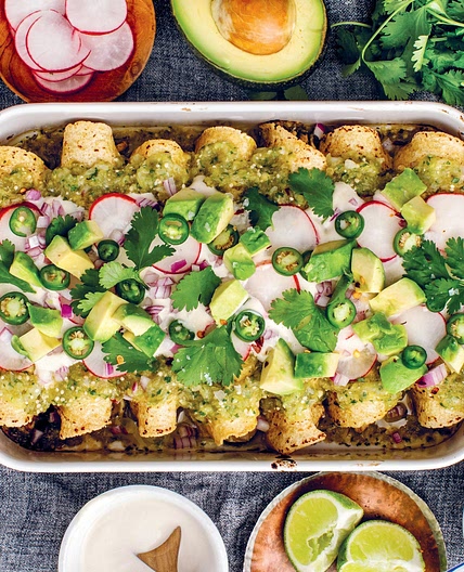 Zucchini Verde Vegan Enchiladas