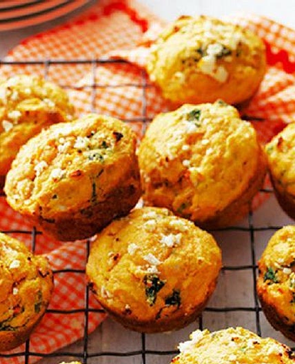 Sweet potato, spinach and feta muffins recipe