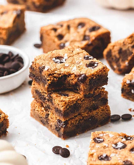 Pumpkin Chocolate Chip Blondies