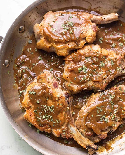 Whole30 + Keto Balsamic Mustard Pork Chops