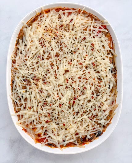 Vegan Spaghetti Squash Pizza Casserole