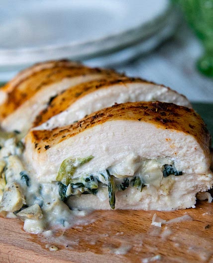 Spinach Artichoke Stuffed Chicken Breast
