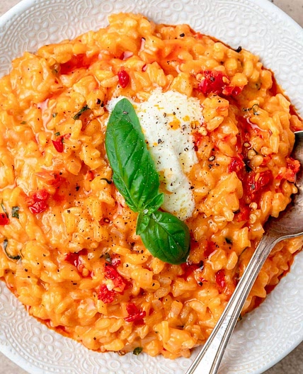 Calabrian Chili Risotto with Mascarpone Cheese