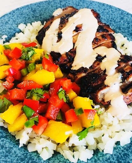Caribbean Jerk Cauliflower Rice Bowls