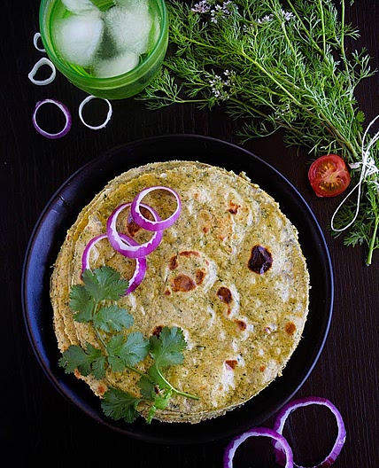Kale Paratha | Flatbreads Stuffed with Kale