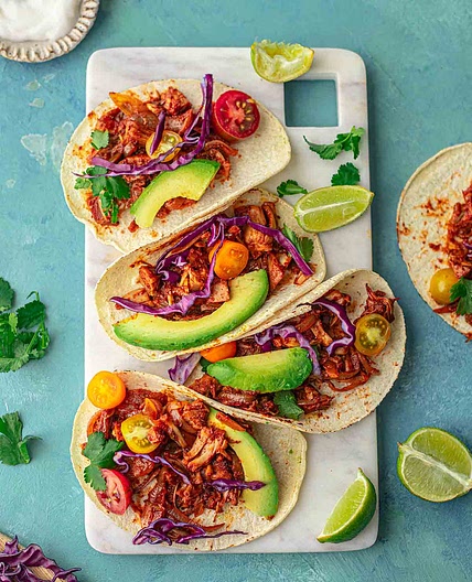 BBQ Jackfruit Tacos with homemade tortillas