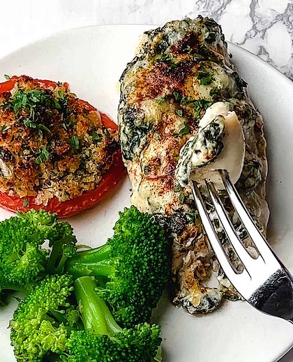 Hasselback Chicken with Spinach Boursin Cheese Stuffing