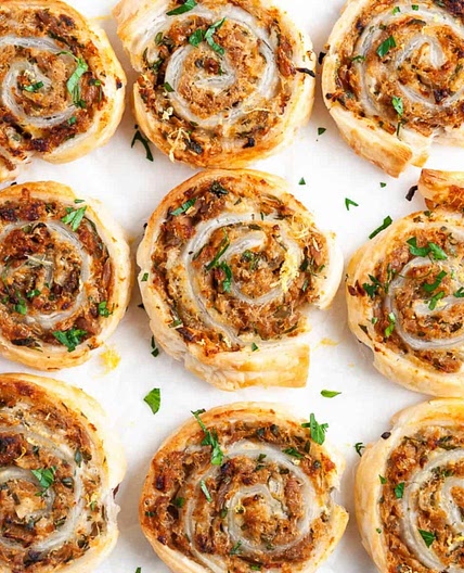 Tuna Puff Pastry Pinwheels