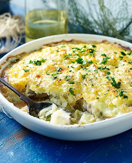 Barramundi and potato pie