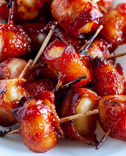 Bacon wrapped water chestnuts