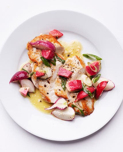 Pan-Seared Chicken Breasts With Crunchy Radish Salad