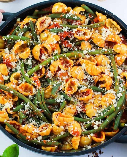 Super Easy Green Bean Pasta Bake