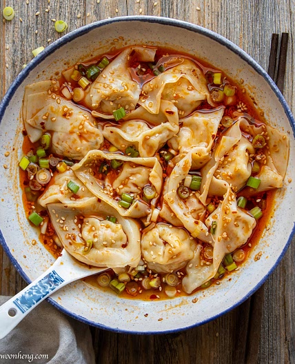 Vegan Wonton in Red Chili Oil - 红油抄手