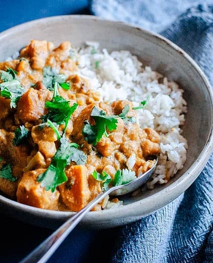 Sweet Potato Curry with Chickpeas + Pumpkin (Instant Pot + Stovetop)
