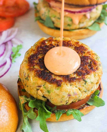 Spicy Salmon Burgers