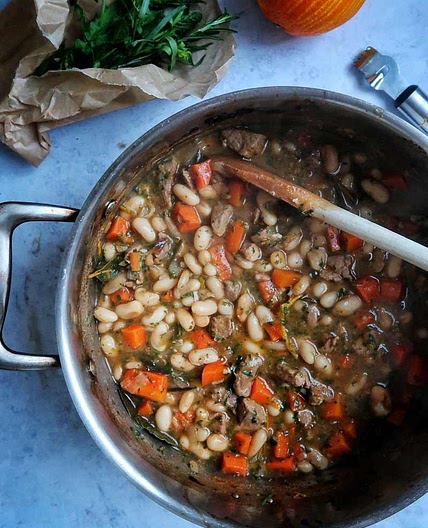 Herby pork and bean stew