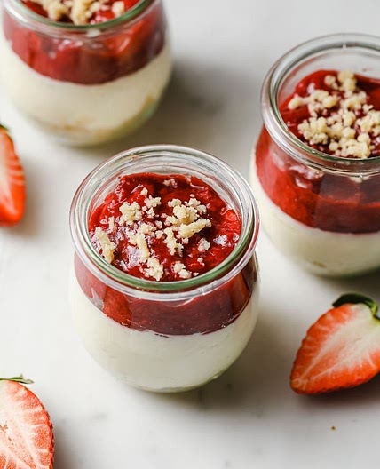 Keto No Bake Strawberry Cheesecake Jars