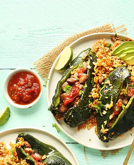 Vegan Stuffed Poblano Peppers