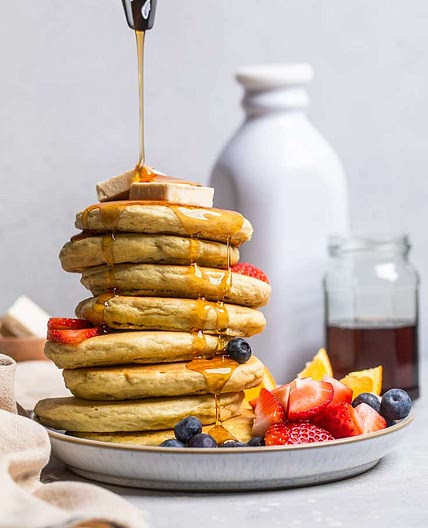 Fluffy Vegan Protein Pancakes