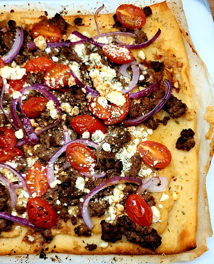 Greek Hummus Pizza