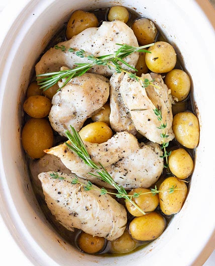 Slow Cooker Garlic Butter Chicken and Potatoes